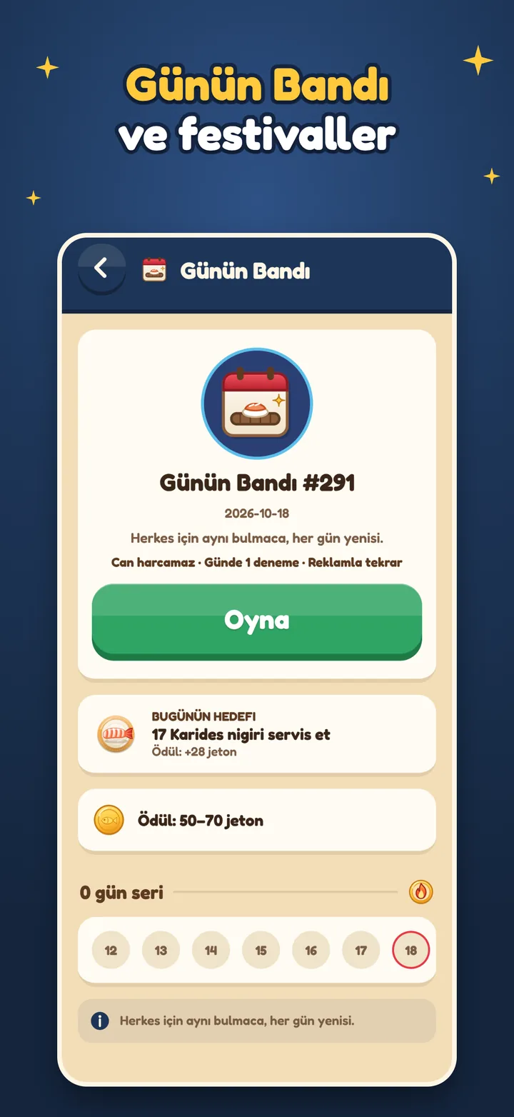 Günün Bandı ve festivaller: herkes için aynı günlük bulmaca